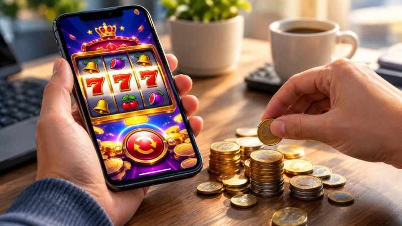 Ilustrasi permainan slot yang sedang ramai dimainkan